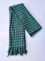 Dark green scarf with black pattern
