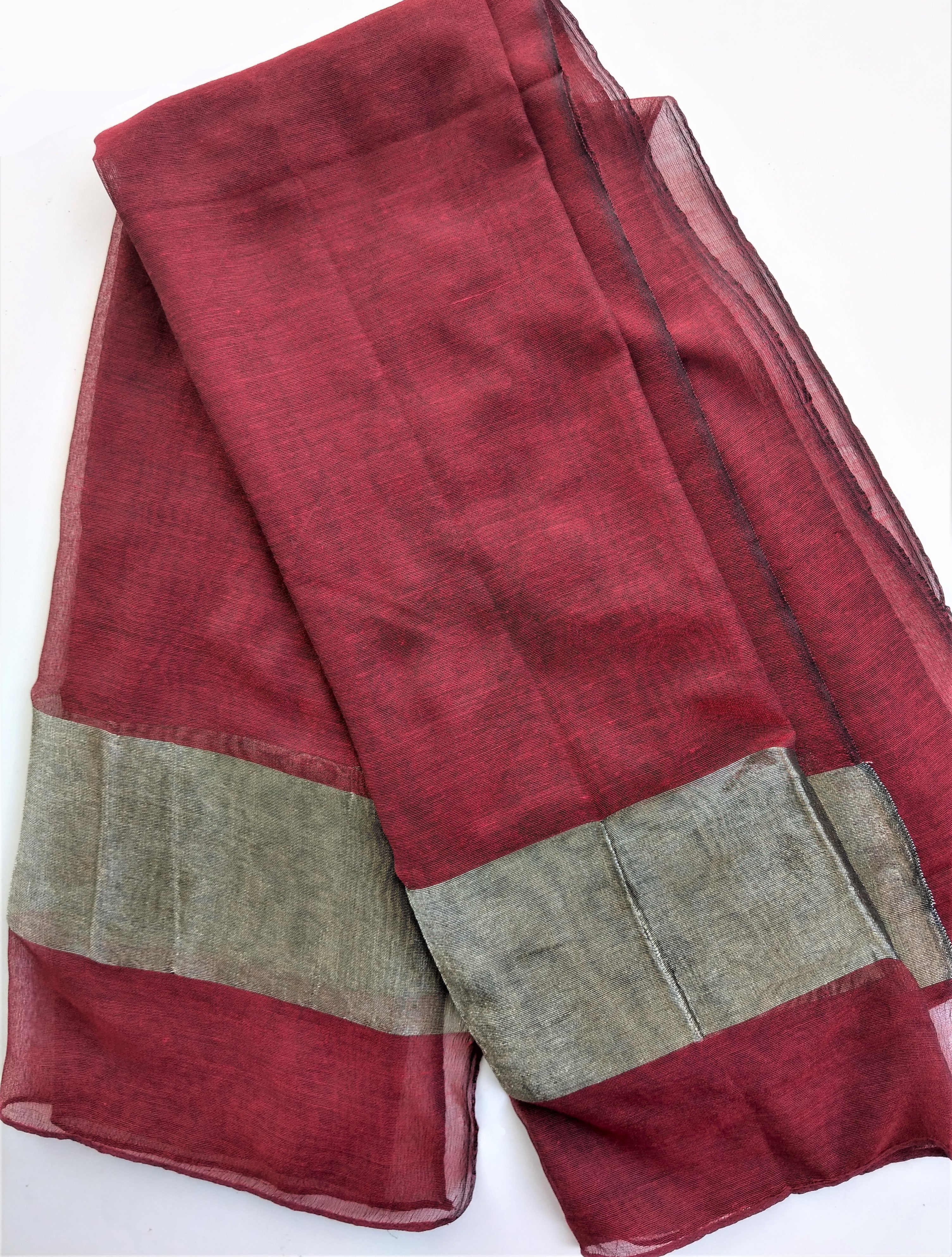 Maroon Scarf with border