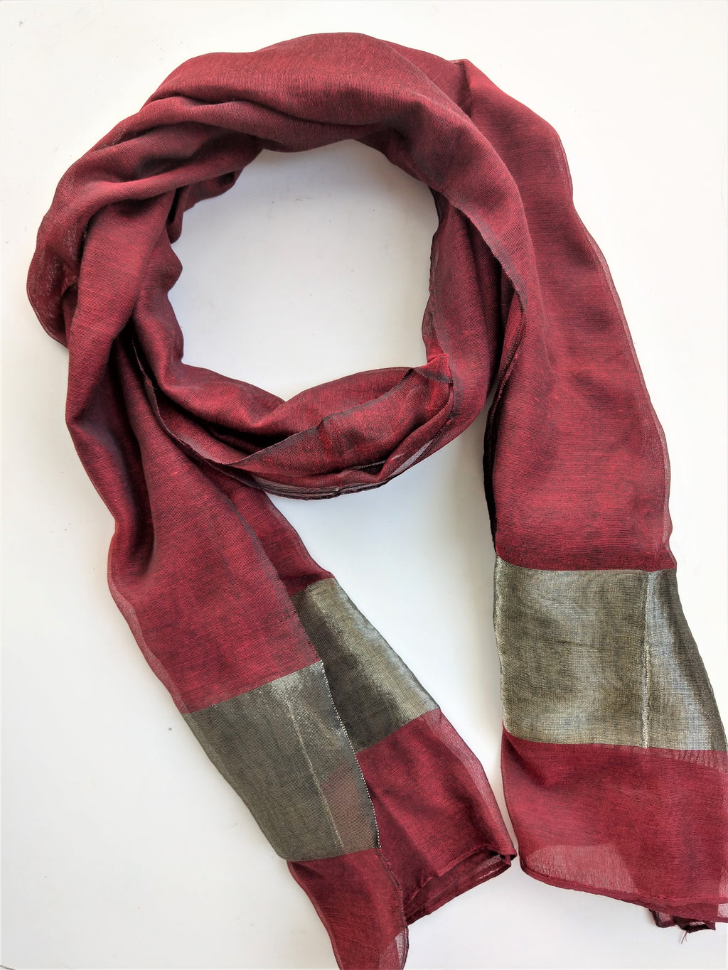 Maroon Scarf with border