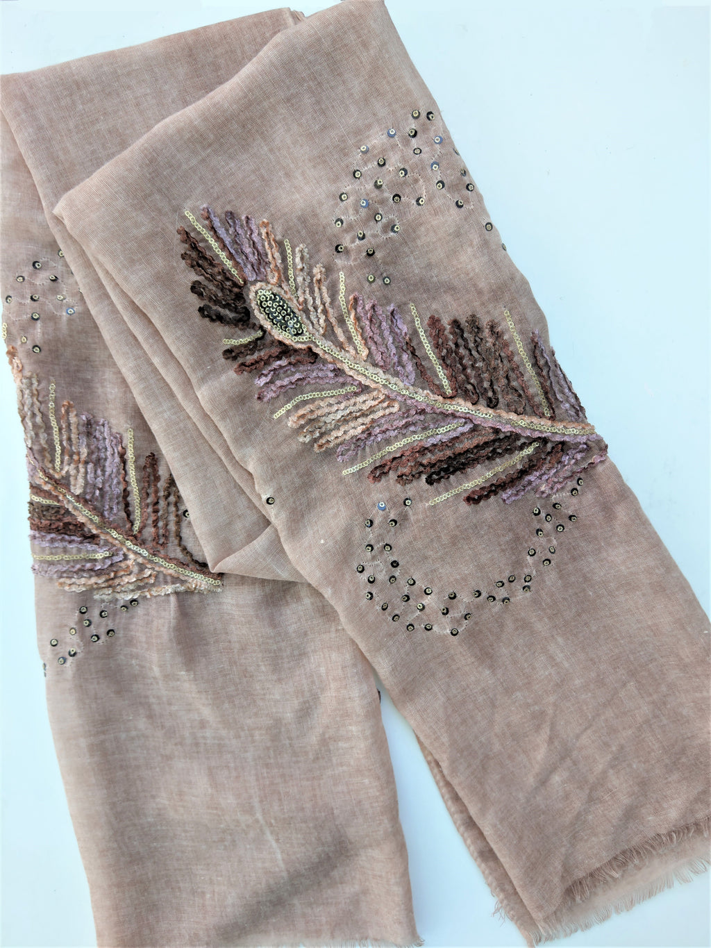 Embroidered  Scarf Soft Pink Dusty Pink Rusted Pink Hijab Headscarf Head Scarf Neck Shawl Stole Infinity Scarf Wrap Accessory Wave Woven