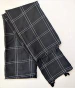 Vibrant Black Scarf with Embroidered Stripes