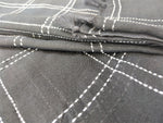 Vibrant Black Scarf with Embroidered Stripes