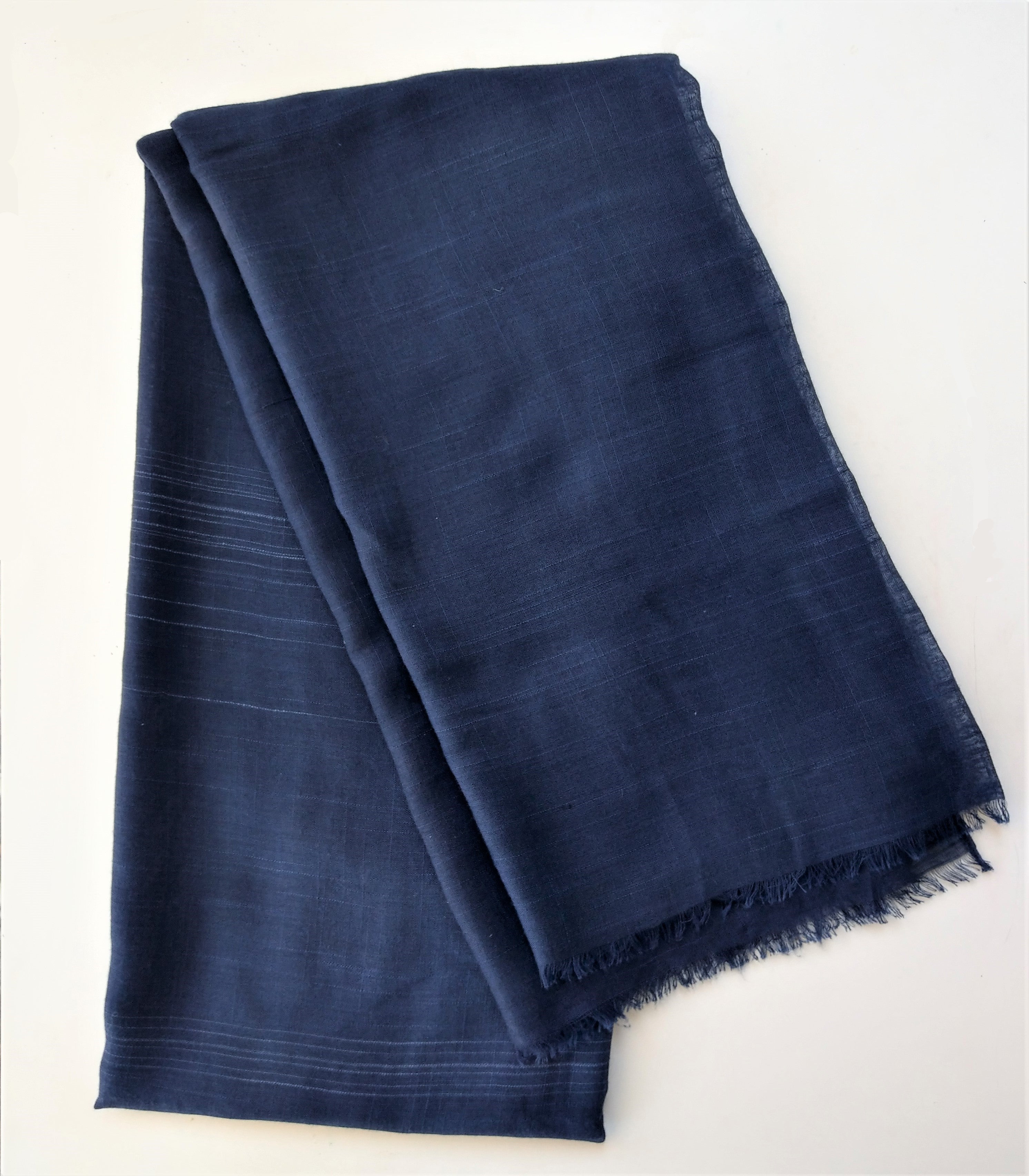 Navy Blue Cotton Scarf