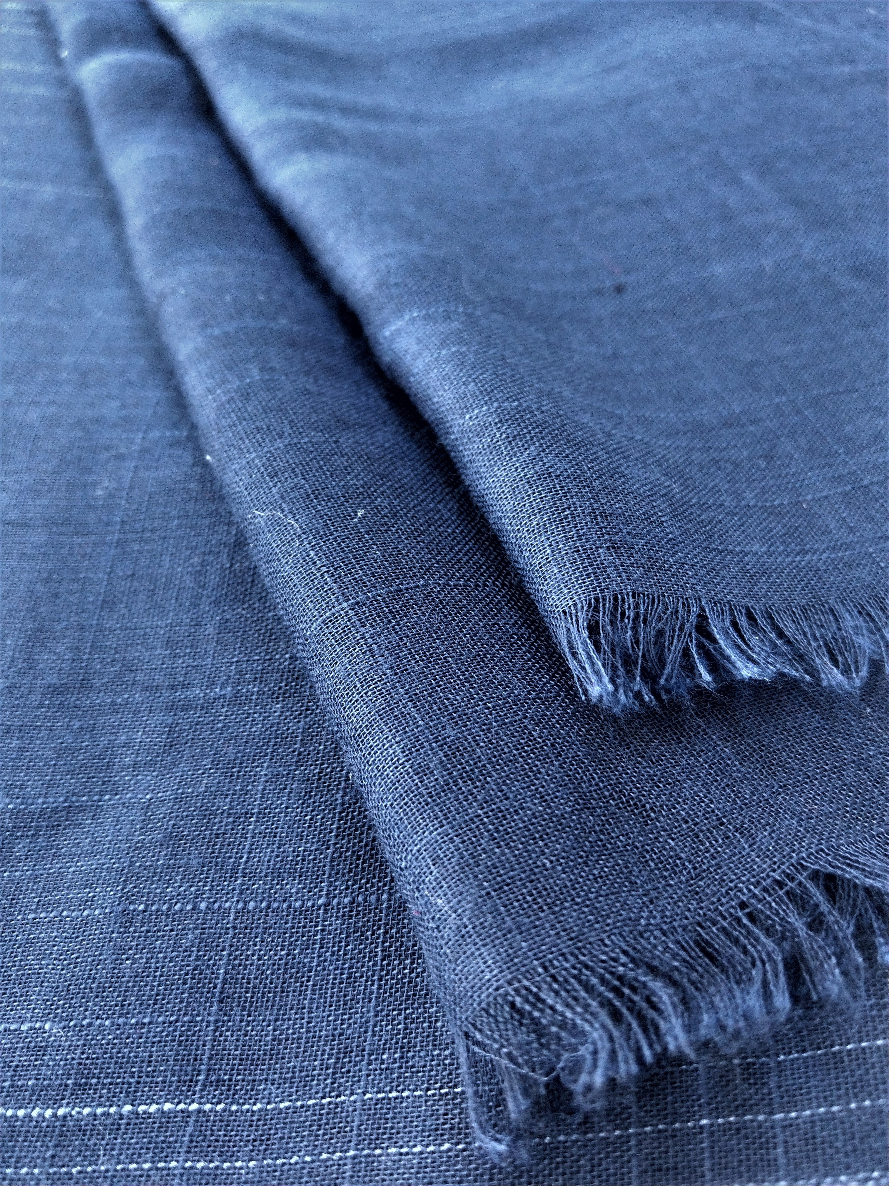 Navy Blue Cotton Scarf