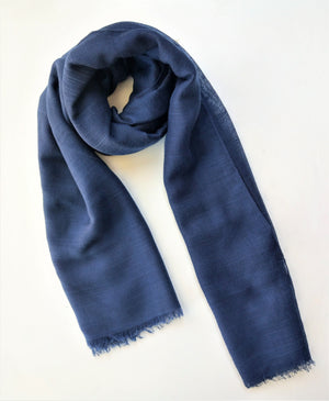 Navy Blue Cotton Scarf