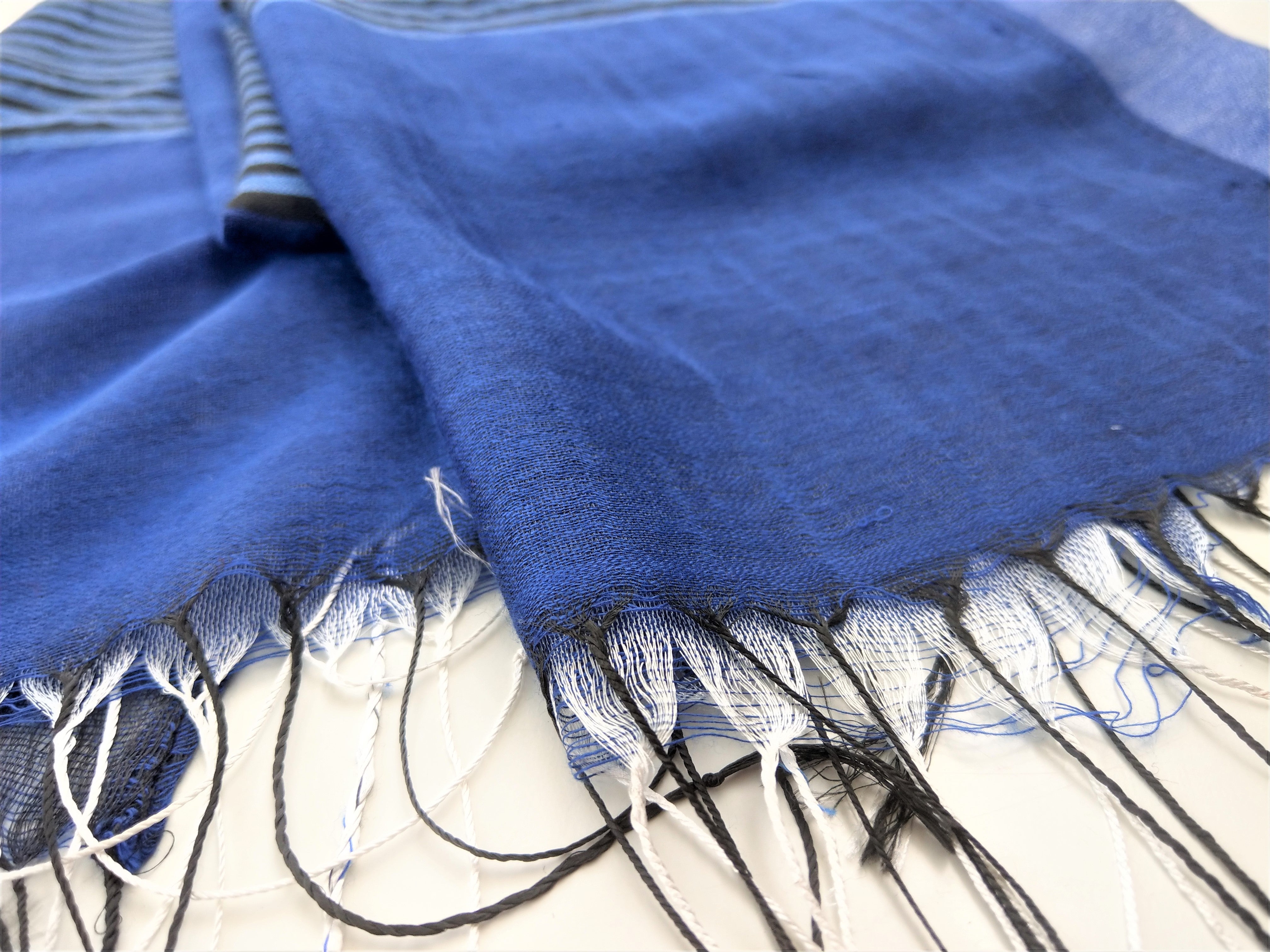 Blue and Black Stripe Scarf