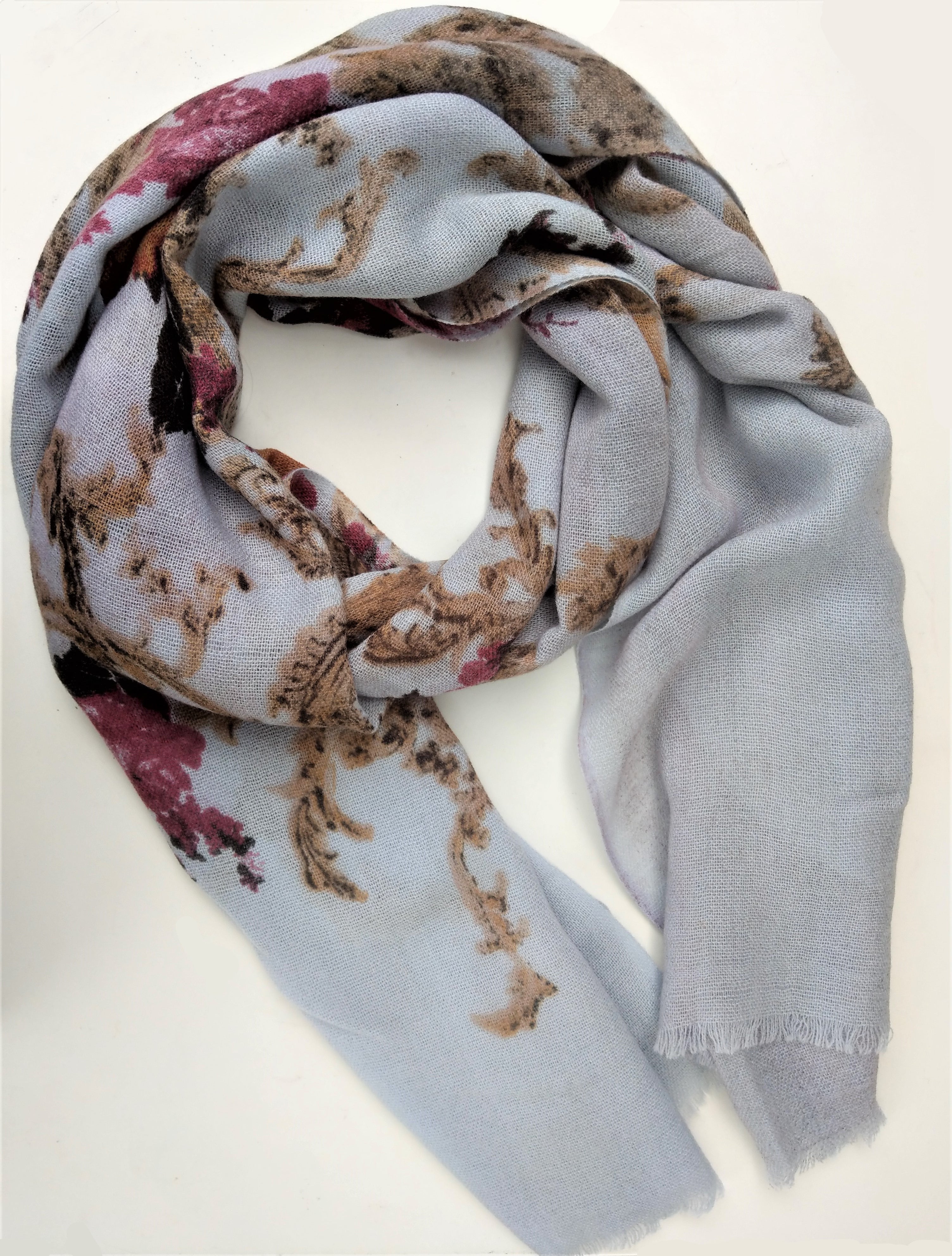 Gray-Blue Woven Scarf