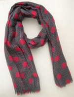 Pink Polka Dot Sequence Scarf