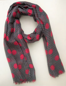 Pink Polka Dot Sequence Scarf
