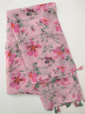 Pink Scarf with floral print