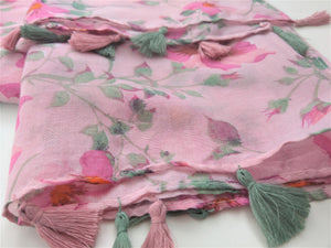 Pink Scarf with floral print