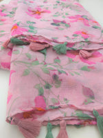 Pink Scarf with floral print