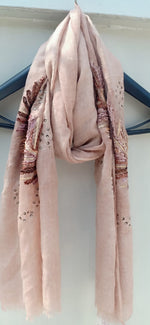 Embroidered Scarf - Soft Pink