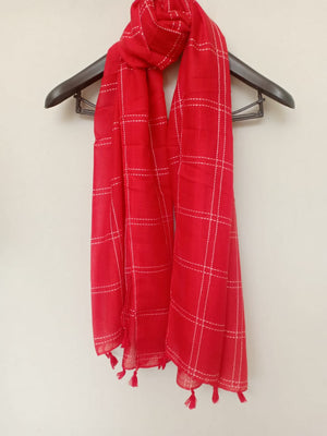Red Scarf -  - virsa-threads