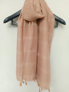 Vibrant Scarf with Embroidered Stripes