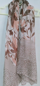Multi-Pattern Scarf in Light Peach and Mauve