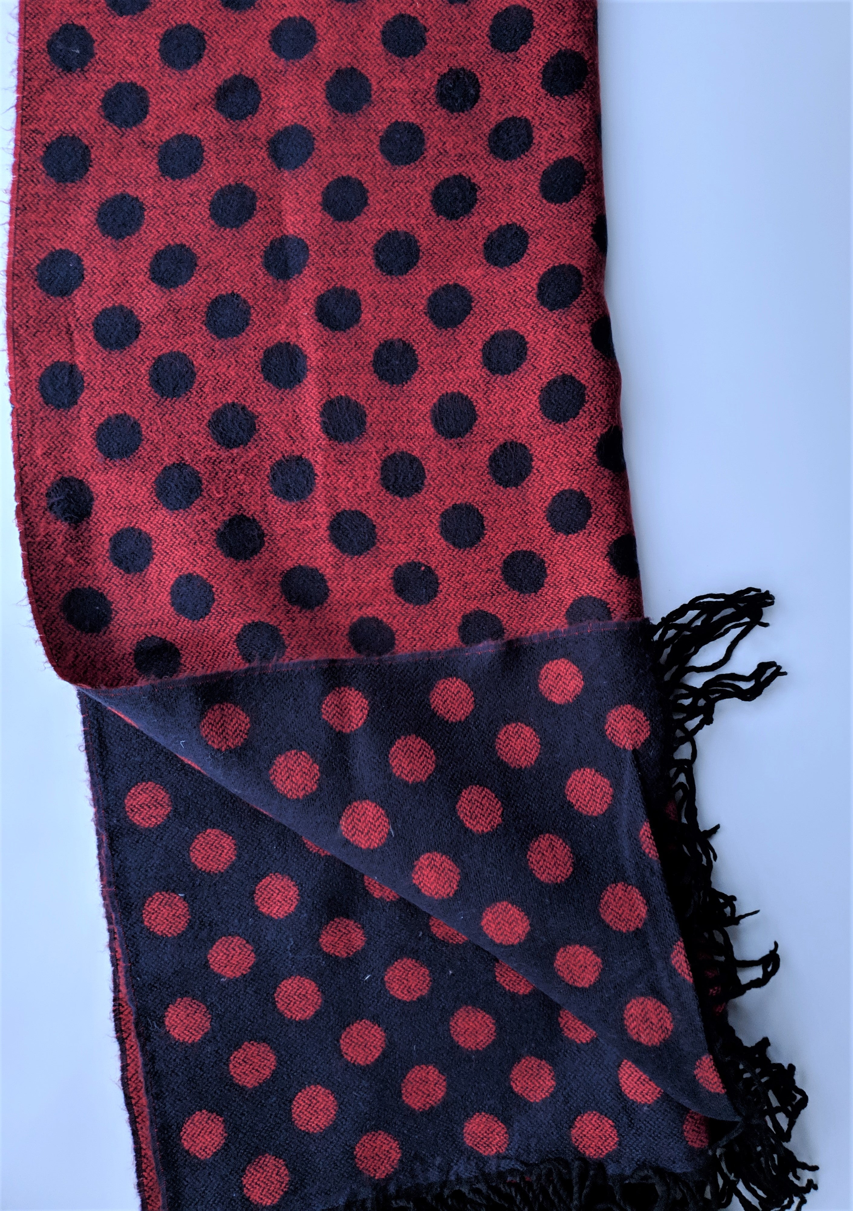 Double sided polka dot scarf