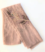 Embroidered Scarf - Soft Pink