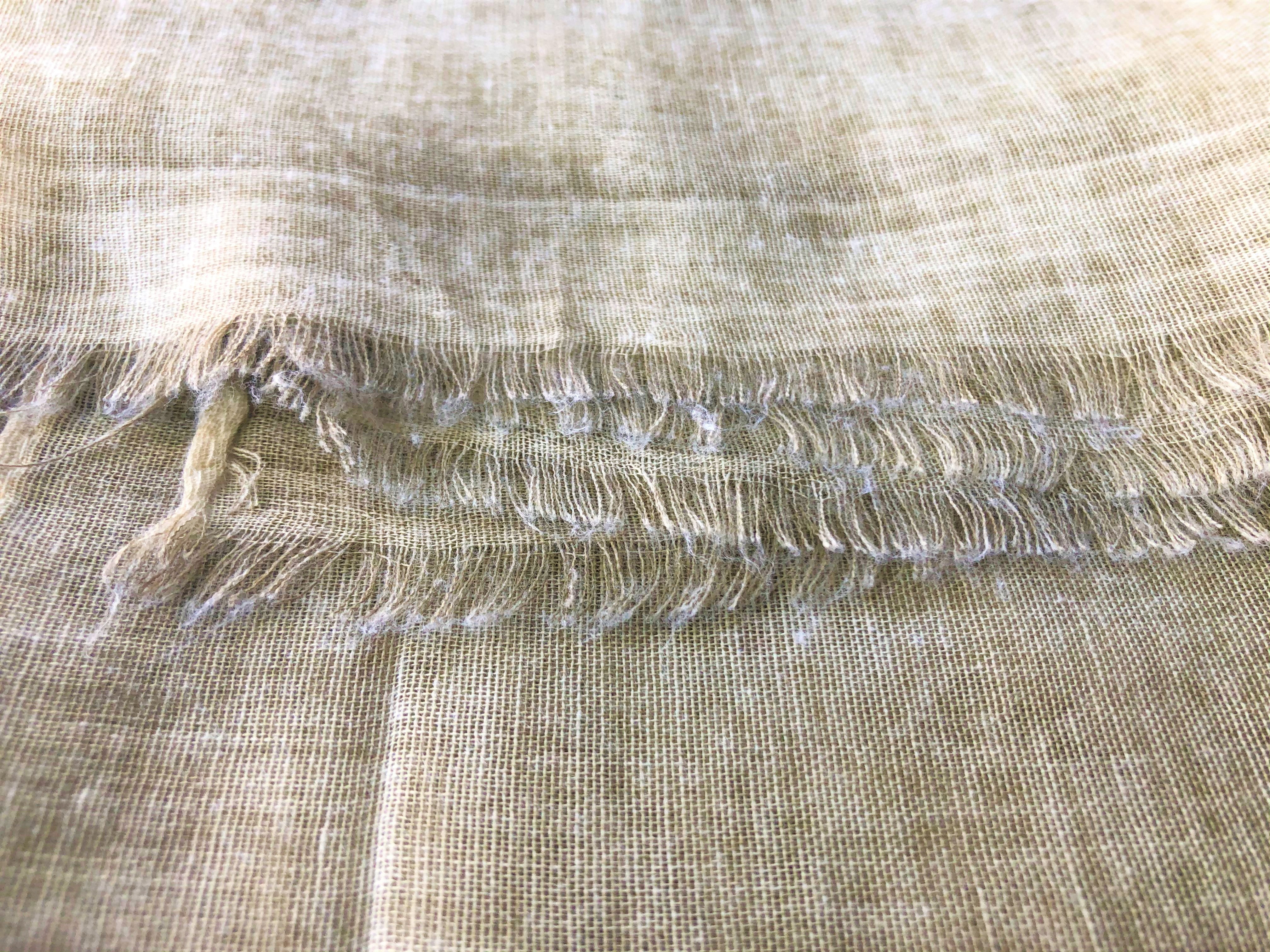 Embroidered Scarf in Pale Yellow