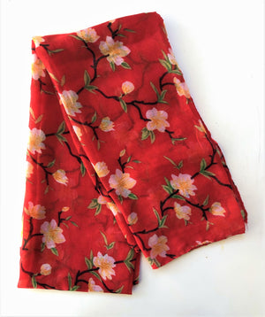 Red Floral Scarf