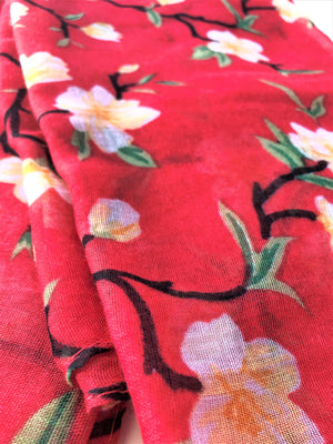 Red Floral Scarf